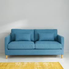 Slakt sitzkissen matratze faltbar ikea osterreich. Ausziehbares 3 Sitzer Sofa Petrolblau Mit Matratze 10 Cm Julian Maisons Du Monde