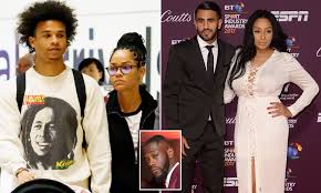 2018 world cup prizm red mosaic leroy sane germany 1st prizm rc psa 10. Man City Stars Partners In Feud As Leroy Sane S Girlfriend Calls Riyad Mahrez S Wife A Bum B Daily Mail Online