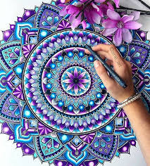 Lovely Colors Sine Art Remember To Follow Us And Artofdrawingg For A Chance To Get Your Art Featured Art Mandala Design Art Mandala Painting Mandala Art