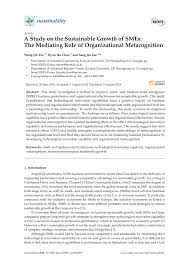 Pdf A Study On The Sustainable Growth Of Smes The Mediating Role Of Organizational Metacognition