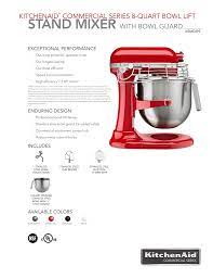 Amount speed less than 3/4 cup (200 ml) gradually to 10 more than 3/4 cup (200 ml) gradually to 8 whipping stages Kitchenaid Commercial Series 8 Quart Bowl Lift Stand Mixer With Manualzz