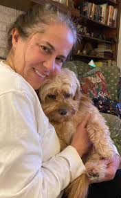 My lovely friend who does wood turning has made a special urn for Kizzy 's  ashes. The wood came from a dead tree trunk in my garden, so the urn has  connections