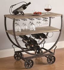 Rustic Wine Bar Cart Rolling Table Industrial Warehouse Wood Metal On Wheels Wood Wine Racks Home Wine Bar Wine Bar Cart