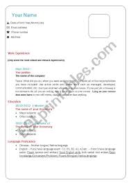 Candidate interested in environmental consulting. How To Write A Cv In English Esl Worksheet By Doral1202