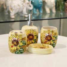 Sunflower decor shower curtain set helianthus sunflowers against. Sunflower Bathroom Set Handmade Drawing Four Pieces Ceramic Bathroom Set For Home Decor Ceramic Bathroom Set Bathroom Setbathroom Ceramic Set Aliexpress