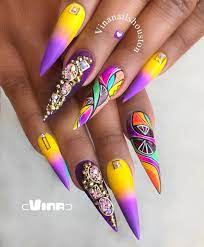 Abstract Art And Ombrush Technique Using Wavegelusa Products Will Include In The Workshop San Jose In Wedding Acrylic Nails Swag Nails Coffin Nails Designs