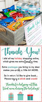 Holiday Delivery Thank You Printable Thank You Printable Christmas Gifts For Him Thank You Baskets