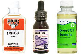 The oil helps to soften the earwax, . Sweet Oil Boererate
