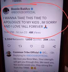 Just so BOOSIE apologizing to his daughter on Twitter apparently ...