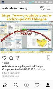 Regression Principal Component Analysis Ncss 12 Oleh Data Semarang Wa 085227746673 Melayani Jasa Olah Data Software Spss Eviews Amos Lisrel Smartp Statistika