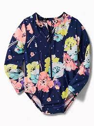 Floral Zip Front Rashguard Swimsuit For Toddler Girls Baby Girl Swimsuit Toddler Swimsuits Kids Swimwear Girls