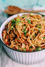 Thai Noodle Salad With Sesame Peanut Sauce Grilled Cheese Social Recipe Thai Noodle Salad Vegetarian Salad Recipes Noodles