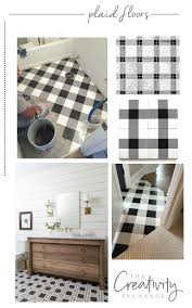 I used porch and floor paint from my local hardware store so as to have a durable finish that will withstand the traffic the floor will be receiving and the whole process cost: Beautiful Plaid Floors Inexpensive Options
