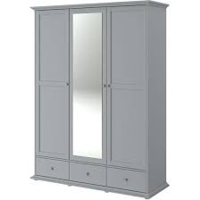 Manon Armoire 3 Portes Gris L 152 X P 53 X H 202 Cm Armoire 3 Portes Armoire Et Armoire Chambre