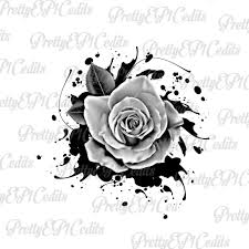 Black And White Beautiful Flower Rose Clip Art Black Rose Ink Splash Black And White Flower Digital Etsy Black Rose White Flowers Splash Images