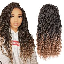 😱 $16 distressed faux loc bob no braids no tension best 4c hair texture loc outre springy afro twist. Amazon Com Goddess Faux Locs Crochet Hair Braids Synthetic Braiding Hair Deep Wave Curly Ends Loc Hair Extension Ombre New Style Fashion And Bouncy African Wavy Dreadlocks Hairstyles 6packs T1b 27 Beauty