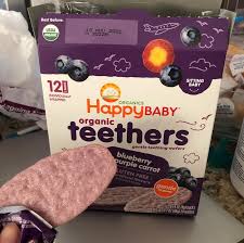 Happy Baby Gentle Teethers 12 Packs Of 2 Blueberry Purple Carrot Organic Teething Wafers Bed Bath Beyond