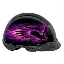 Black And Purple Motorcycle Helmet Purple Fire Eagle Gloss Black Motorcycle Half Helmet Dot Approved Helmet Motorcycle Helmets Half Black Motorcycle
