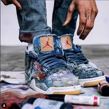 Coveted Levi S X Air Jordans Destroyed In The Name Of Art Air Jordans Sneakers Sneakers Men Fashion