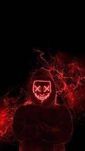 Red Neon Mask Iphone Wallpaper Red And Black Wallpaper Dark Red Wallpaper Wallpaper Iphone Neon