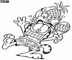Ausmalbilder Garfield Tropische Ferien Zum Ausdrucken