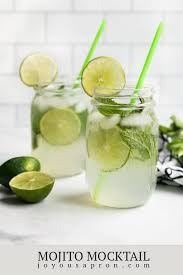 Mojito Mocktail With Fresh Mint Leaves Joyous Apron Recipe In 2020 Mojito Mocktail Mint Drink Mocktails