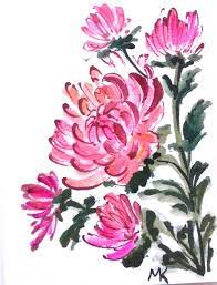 Chrysanthemum Flower Original Aceo Art Watercolor Painting 2 5x3 5 By Mk Painting Ideas Paint Acrylic Painting Flowers Chrysanthemum Watercolor Card Art