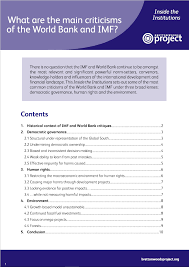 No project of mine has ever been audited so i can't talk about the process with any expertise, but i have found. What Are The Main Criticisms Of The World Bank And The Imf Bretton Woods Project