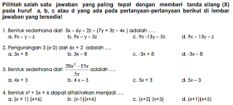 Gradien adalah tingkat kemiringan garis. Terbaru Bank Soal Matematika Kelas 8 Semester 2 Pdf
