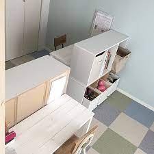 部屋全体 おもちゃ収納 カラーボックス タイルカーペット diyデスク などのインテリア実例 2017 04 15 09 39 03 roomclip ルームクリップ 子供部屋 間仕切り収納 子供部屋 間仕切り 子供部屋 仕切り