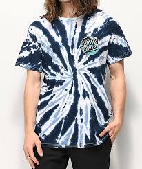 Santa Cruz Black And Blue Tie Dye Shirt Pin On Shop Direct