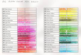 13 Organized Zig Clean Color Real Brush Markers Color Chart
