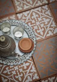 Claypaint Stencilled Onto Terracotta Tiles For Cathryn Helsby Paint Moroccan Floor Stencils Patterns Painted Concrete Floors Stenciled Floor