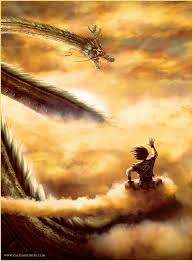 Goku On Flying Nimbus Waving At The Eternal Dragon Dragon Ball Wallpapers Anime Dragon Ball Dragon Ball