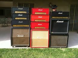 Nice Colors On These Marshall Stacks Marshall Amps Marshall Stacks Wall Of Sound