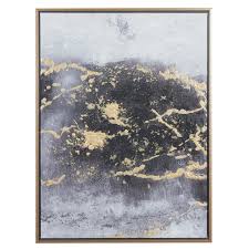 Golden frames on brick wall. Gold Flamingo Rectangular Dark Gray And Gold Foil Abstract Canvas Wall Art Picture Frame Painting Print On Canvas Reviews Wayfair