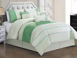 Transmute your entire bedroom with this 24 piece king size comforter set which includes matching bedding and curtains. Green Comforters Geometric Sears