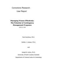 Managing Prisons Effectively The Potential Of Contingency Management Programs