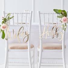Gold Wifey And Hubby Wedding Chair Signs Wifey And Hubby Etsy Gold Wedding Chairs Wedding Chair Signs Gold Wedding Decorations