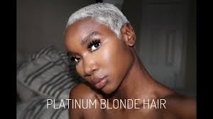 It's no secret that to find your most flattering hair color, it's important to consider your skin tone.just like with makeup, certain shades will complement your complexion better than others.if you're on the hunt to find the best hair colors for dark skin tones, you're in luck!below, we're sharing 30 stunning hair colors for black women and other people of color with deep skin tones. Buzzcut Platinum Blonde Hair At Home Routine Black Women Hair Youtube