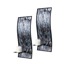 Perfect for tabletops and walls, candle holders work in any room of the house. Whole Housewares Decorative Metal Wall Candle Sconces Wall Candle Holders Mosaic Glass Set Of 2 Blue Brown Buy Online In Dominica At Dominica Desertcart Com Productid 114076086