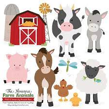 Premium Farm Animals Clip Art Vectors Farm Animals Etsy Animal Clipart Farm Animals Horse Clip Art