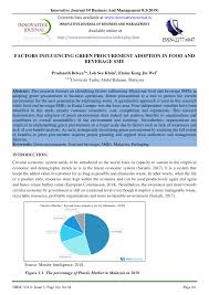 Numerous exhibitors from all over the world are expected to show the whole variety of agricultural and processed food. Pdf Factors Influencing Green Procurement Adoption In Food And Beverage Sme