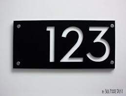 Modern House Numbers Rectangle Black With White Acrylic Etsy House Address Sign Modern House Number House Numbers