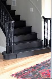 Happybuy stair handrail 8ft length stair rail steel pipe modern handrails for stairs black stairway railing 200lbs capacity staircase railings indoor outdoor wall mounted stairway handrail. Little Green Notebook Black Stairs And A New Old Rug Schwarze Treppe Treppen Design Malerei Treppe