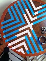 Chevron Leather Table Top Hunted Interior Diy Table Top Painted Table Tops Painted Table