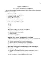 Read on for some hilarious trivia questions that will make your brain and your funny bone work overtime. Masonic Trivia Quiz No 2