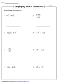 Now if you look at the radical part in the expression like the apple in the. Operations With Radicals Worksheets