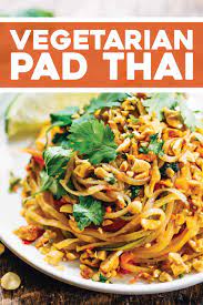 Rainbow Vegetarian Pad Thai With Peanuts And Basil Pinch Of Yum Recipe Vegetarian Pad Thai Vegetarian Thai Recipes Pad Thai