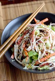 This is not your ordinary imitation crab salad recipe. An Asian Spice Shop Kani Salad Japanese Crab Salad Japanese Salad Recipes Japanese Crab Salad Recipe Crab Salad Recipe